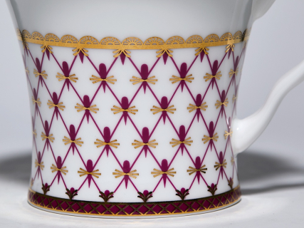 Чашка с блюдцем чайная 260 мл, форма Юлиана, рисунок Сетка-Блюз 2, арт. 81.10802.00.1, 