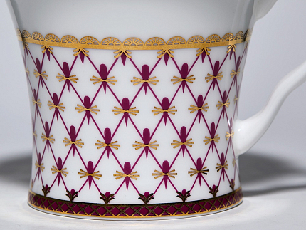 Чашка с блюдцем чайная 260 мл, форма Юлиана, рисунок Сетка-Блюз 2, арт. 81.10802.00.1