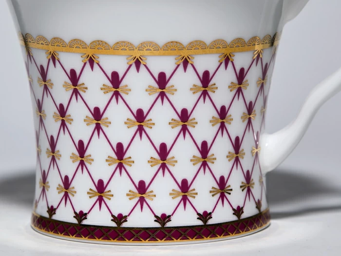 Чашка с блюдцем чайная 260 мл, форма Юлиана, рисунок Сетка-Блюз 2, арт. 81.10802.00.1, 