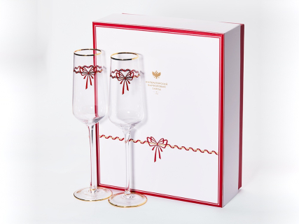 Набор из 2-х бокалов для шампанского 250 мл, в подарочной упаковке, рисунок Календа арт 14.11462.07, 