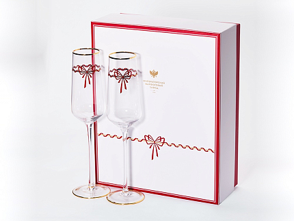Набор из 2-х бокалов для шампанского 250 мл, в подарочной упаковке, рисунок Календа арт 14.11462.07