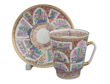 Чашка с блюдцем кофейная 165 мл.,  форма Майская,  рисунок Нежные пейзажи арт. 81.10504.00.1