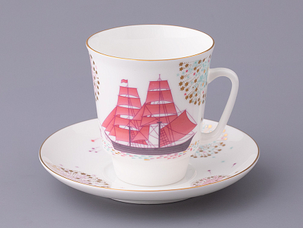 Чашка с блюдцем форма Майская рисунок Волшебная ночь арт. 81.27381.00.5