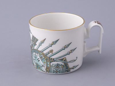 Чашка с блюдцем в подарочной упаковке, форма Охотничий, рисунок Триумф Штандарт Победы, арт. 81.32468.00.1