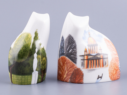 Скульптура Кот идущий, рисунок Осень в городе, арт 82.88384.00.1