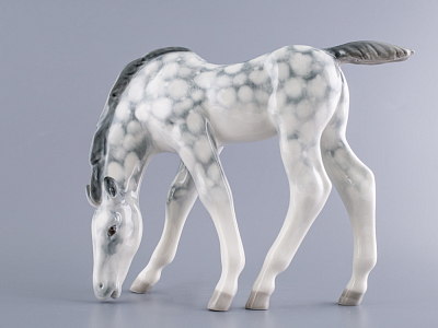 Скульптура Жеребенок пасущийся серый в яблоках арт. 82.01960.00.1