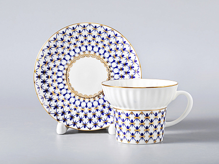 Сервиз чайный Волна Кобальтовая сетка, 6 персон 20 предметов, арт. 81.20893.00.1