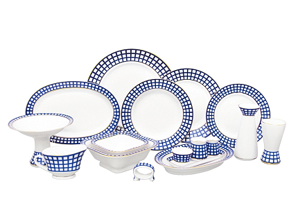 Сервиз столовый Кобальтовая клетка, 6 персон 24 предмета, арт. 81.20941.00.1