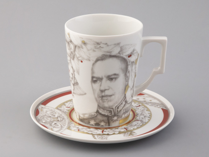 Бокал с блюдцем в подарочной упаковке, форма Гранд, рисунок Маршалы Победы Георгий Жуков, арт. 81.33243.00.1, 