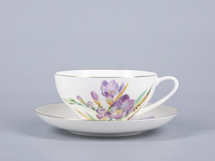 Чашка с блюдцем чайная 300 мл форма Купольная рисунок Freesia арт. 81.29659.00.1, 