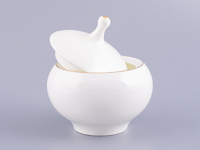 Сахарница форма Яблочко Золотой кант арт. 80.04411.00.1