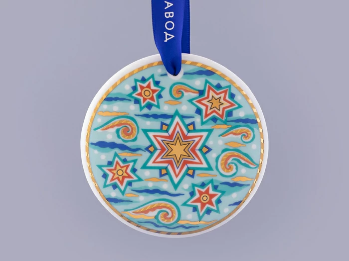 Подарочный набор Ёлочная игрушка, форма Сфера, рисунок Три стихии Змея, арт. 81.32609.00.1, 