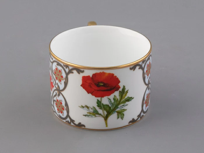 Чашка с блюдцем 250 мл в подарочной упаковке форма Соло, рисунок, Мак восточный, арт.81.32655.00.1, 