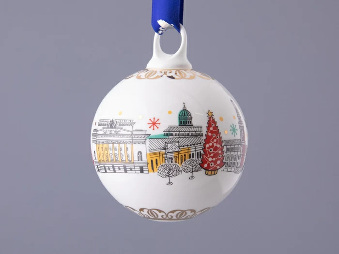 Подарочный набор Ёлочных украшений, форма Шар с петелькой, рисунок Рождественский Петербург, арт. 81.32760.00.1, 