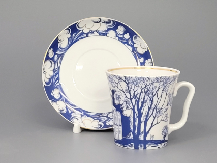 Бокал с блюдцем Ленинградский На Нерли 360 мл арт. 81.10491.00.1, 