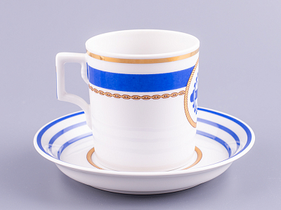 Чашка с блюдцем чайная 220 мл форма Гербовая рисунок Кают-компания № 2 арт. 81.24031.00.1