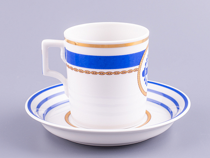 Чашка с блюдцем чайная 220 мл форма Гербовая рисунок Кают-компания № 2 арт. 81.24031.00.1