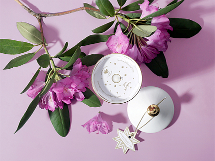 Подарочный набор Свеча ароматическая Идиллия Астра 2 аромат Вишневый сад, арт 81.33302.00.1