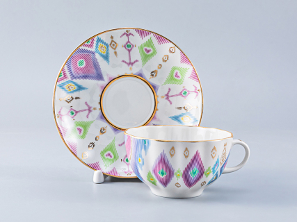 Чашка с блюдцем форма Тюльпан рисунок Перо павлина, арт. 81.27961.00.1, 