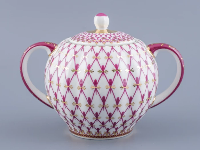 Сахарница форма Тюльпан рисунок Сетка-Блюз арт. 80.86208.00.1, 