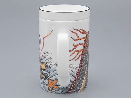 Бокал с крышкой и блюдцем в подарочной упаковке, форма top. рисунок TATTOO Dragon арт. 81.31627.00.1