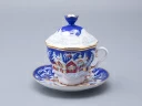 Чашка с блюдцем и с крышкой чайная форма Подарочная-2 рисунок Зимняя сказка 250 мл арт. 81.14563.00.1, 