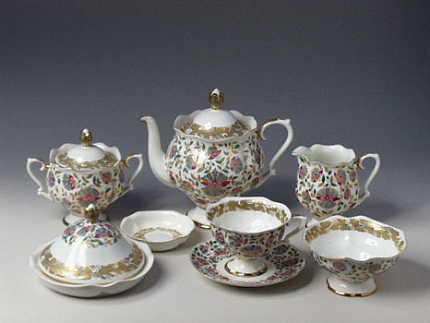 Сервиз чайный форма Наташа рисунок Розовые цветы, 6 персон 20 предметов, арт.81.20926.00.1