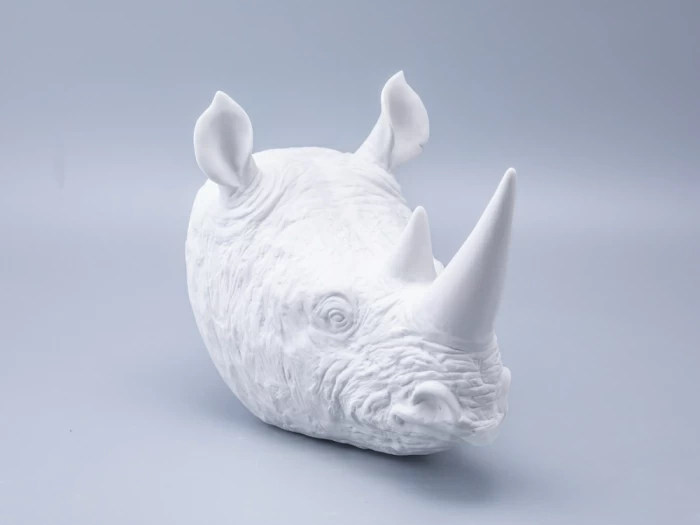 Скульптура форма Носорог голова, Белый бисквит, арт 82.49078.00.1, 