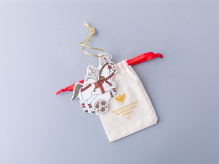 Елочная игрушка Гранд цирк в подарочной упаковке, рисунок Лошадка арт 81.34389.00.1, 