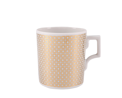 Чашка с блюдцем чайная форма Гербовая рисунок Зазеркалье. Квадраты, арт. 81.27710.00.1