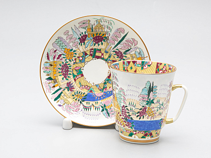 Чашка с блюдцем кофейная 165 мл.,  форма Майская,  рисунок Весна арт. 81.10505.00.1