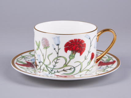 Чашка с блюдцем 250 мл форма Идиллия рисунок Сад Алисы арт. 81.30747.00.1, 