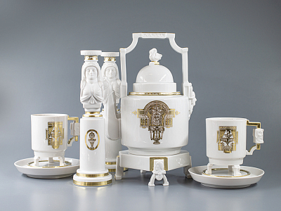 Сервиз форма Беседа рисунок Встреча, 2 персоны 8 предметов, арт. 81.13999.00.1