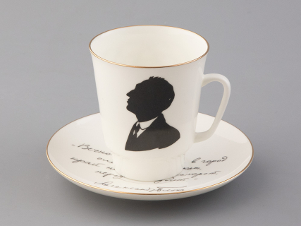 Чашка с блюдцем 165 мл форма Майская рисунок Русские писатели Блок, арт. 81.33298.00.1, 
