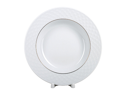 Тарелка глубокая 225 форма Европейская-2 рисунок Сетка Омега (золотая отводка) арт. 80.87676.00.1