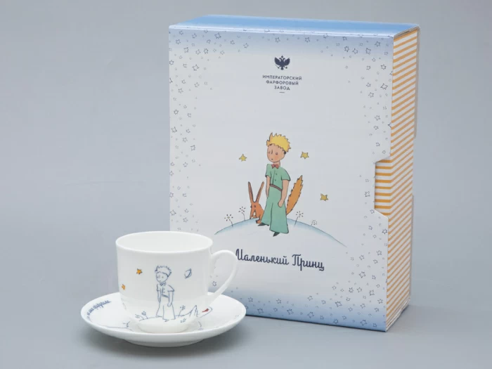 Подарочный набор Чашка с блюдцем, форма Ландыш рисунок Маленький Принц и Роза, арт. 81.27751.00.5, 