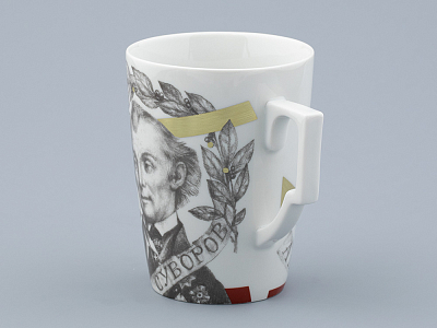 Бокал с блюдцем в подарочной упаковке, форма Гранд, рисунок Полководцы России Александр Суворов, арт. 81.32549.00.1