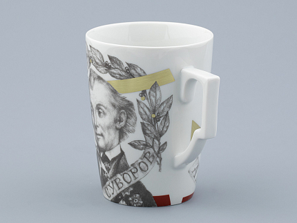 Бокал с блюдцем в подарочной упаковке, форма Гранд, рисунок Полководцы России Александр Суворов, арт. 81.32549.00.1