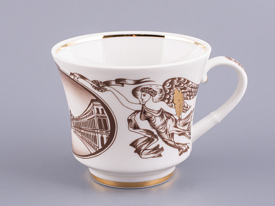 Чашка с блюдцем чайная 220 мл форма Банкетная рисунок Дворцовая площадь арт. 81.14848.00.1