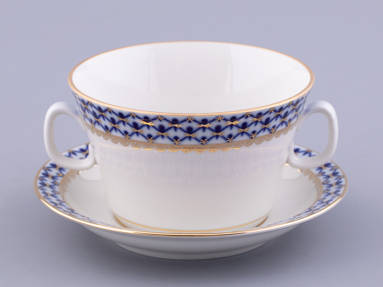 Чашка с блюдцем для бульона Молодежная Кобальтовая сетка арт. 81.13919.00.1, 