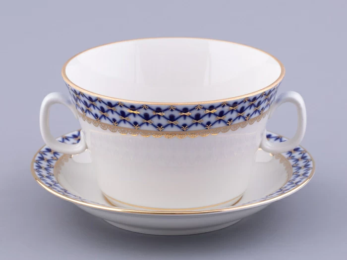 Чашка с блюдцем для бульона Молодежная Кобальтовая сетка арт. 81.13919.00.1, 