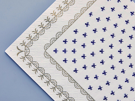 Салфетки бумажные, рисунок Кобальтовая сетка белая, 33х33 см, 20 шт, арт 14.00974.05