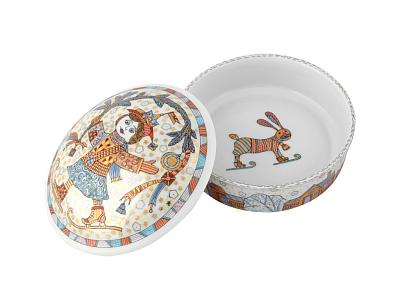 Туалетная коробочка форма Круглая рисунок Фигурное катание №2 арт. 80.57766.00.1