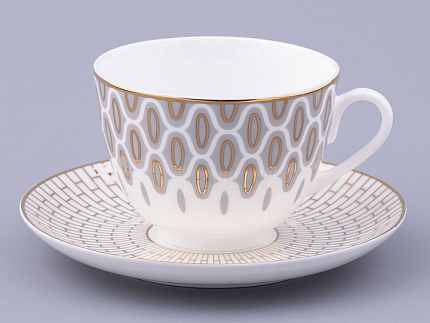 Сервиз чайный на 6 персон 14 предметов форма Весенняя 2 рисунок Саламандра Грей, арт. 81.31630.00.1