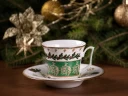 Чашка с блюдцем чайная 210 мл форма Юлия рисунок Еловые веточки арт. 81.30700.00.1, 