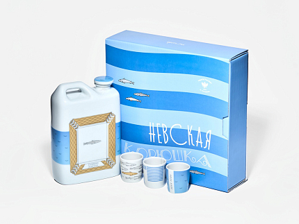 Подарочный набор Канистра и стопки, рисунок Невская корюшка, арт. 81.34241.00.1
