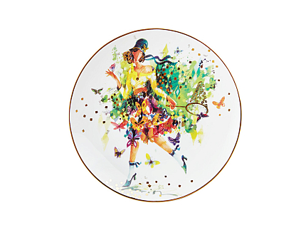 Тарелка декоративная 195 мм форма Эллипс рисунок Летящая красота/Лето, арт. 80.36320.00.1