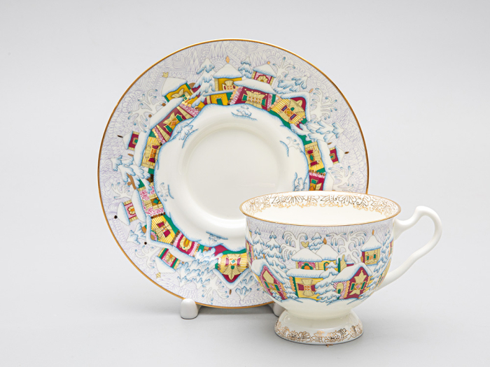 Чашка с блюдцем чайная форма Айседора рисунок Зимний день арт. 81.29566.00.1, 