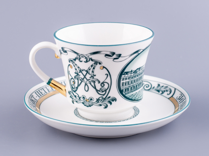 Чашка с блюдцем чайная 220 мл форма Банкетная рисунок Зимний дворец арт. 81.15309.00.1, 