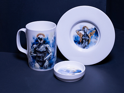 Бокал с блюдцем и крышкой 400мл в подарочной упаковке, форма Топ, рисунок Atomic Heart 1, арт 81.34448.00.1